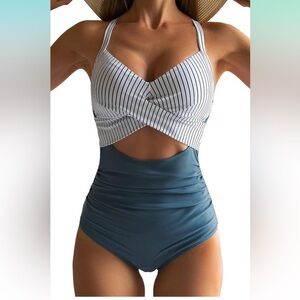 One Piece Swimsuits Tummy Control Cutout High Waisted Bathing Suit Wrap Tie Back